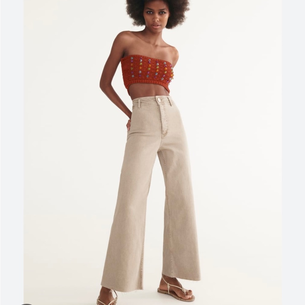Zara Marine Straight Jeans in Stone
